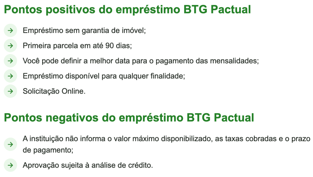 Características BTG