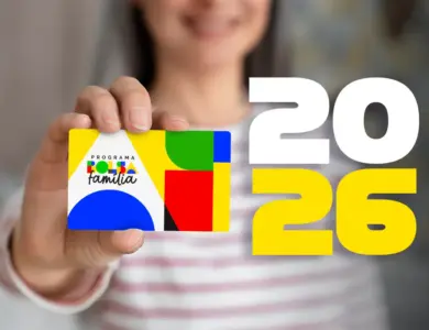 Cartão do Bolsa Família em destaque com indicação do ano de 2026 e referência ao pagamento para NIS finais 6, 7, 8, 9 e 0.